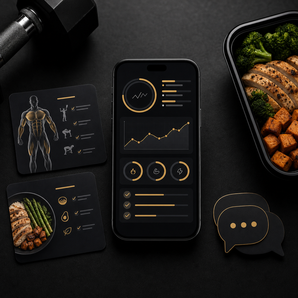 Custom Plan personalised training and nutrition app with coach group chat access